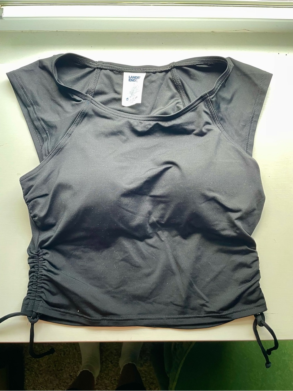 Lands' End Swim Top with Adjustable Ruched Sides UPF 50